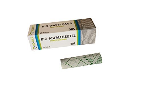BIO-Abfallbeutel, 100% kompostierbar, 30 Liter, 500 x 570 mm, 15 µm 10 Beutel / 1 Faltschachtel