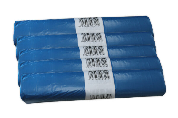 Müllsack 120 L, Typ 70, stark, 70 x 110 cm, blau, 25 Stück/Rolle, 5 Rollen