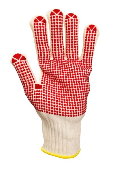 SP Handschuhe  Baumwolle rote Noppen, Größe  L, versch. Mengen
