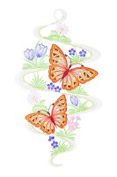 Fensterbild "Schmetterlingstanz" farbig, 20 x...