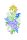 Fensterbild "Blumenstrauß", farbig, 16 x 30 cm, Plauener Spitze