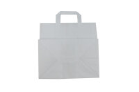 Papiertragetaschen weiß, 80g/qm, 26 + 17 x 25 cm, versch. Mengen
