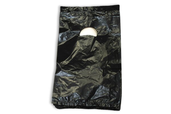 SP Dogbags / Hundekotbeutel, schwarz, geblockt mit Griffloch, 20 + 3 x 30 +3 cm, 50 Stück