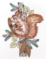 Fensterbild "Eichhörnchen" farbig, 23 x 29...
