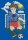 Fensterbild "Fußballer" farbig, 21 x 32 cm, Original Plauener Spitze