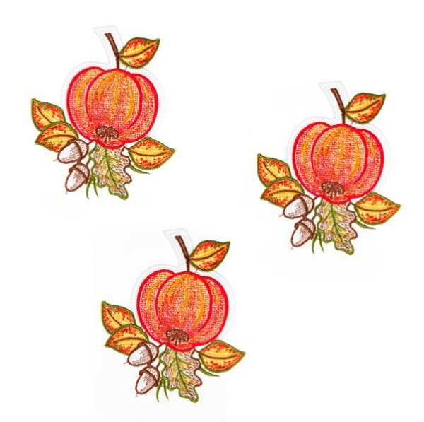Aufleger "Äpfel" 3er Set farbig, 11 x 13 cm, Original Plauener Spitze