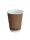Kaffeebecher Coffee to go, Doppelwand glatt, braun-weiß, 200 ml