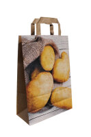 Papiertragetasche braun, Motiv: "Kartoffeln" 90g/qm, 22 + 10 x 36 cm für 5,0 kg, verschiedene Mengen